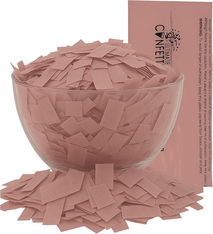 Ultimate Confetti, Mocha Mousse Biodegradable Confetti - Rectangular Flame-Resistant and Slow-FallingTissue Paper Confetti for Cannon and Launcher use – Best for Celebrations - 1 lb, 16 oz