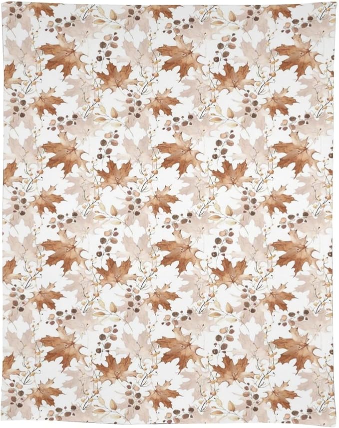 Thanksgiving Maple Leaves Tablecloth, Watercolor Autumn Harvest Fall Watercolor Blue Yellow Leaves Table Cover for Party Picnic Dinner Decor 60x90 Inch Rectangle