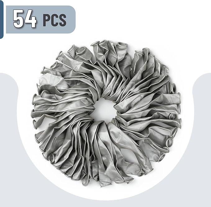Mr. Pen- Metallic Balloons, 12 Inch, 54 Pack, Metallic Silver Balloons for Birthday Party