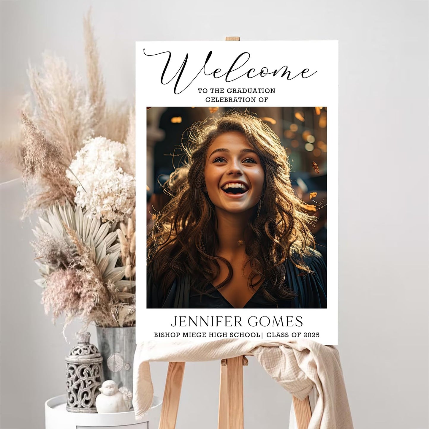 Minimalist Graduation Welcome Sign, Graduation Welcome Sign With Photo 2025, Graduation Party Welcome, Grad Sign, Grad Party Sign, class of 2025 decorations, Graduate Decorations