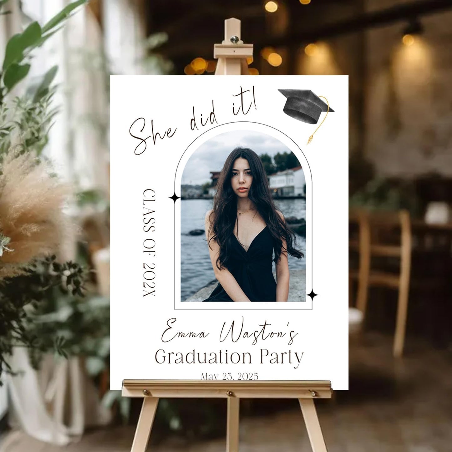 Personalized 2025 Graduation Party Welcome Sign, Minimalist Grads Decor, Class of 2025 Graduation Party Poster, Custom Graduation Party Sign, Congrats Grad Decorations Design 7