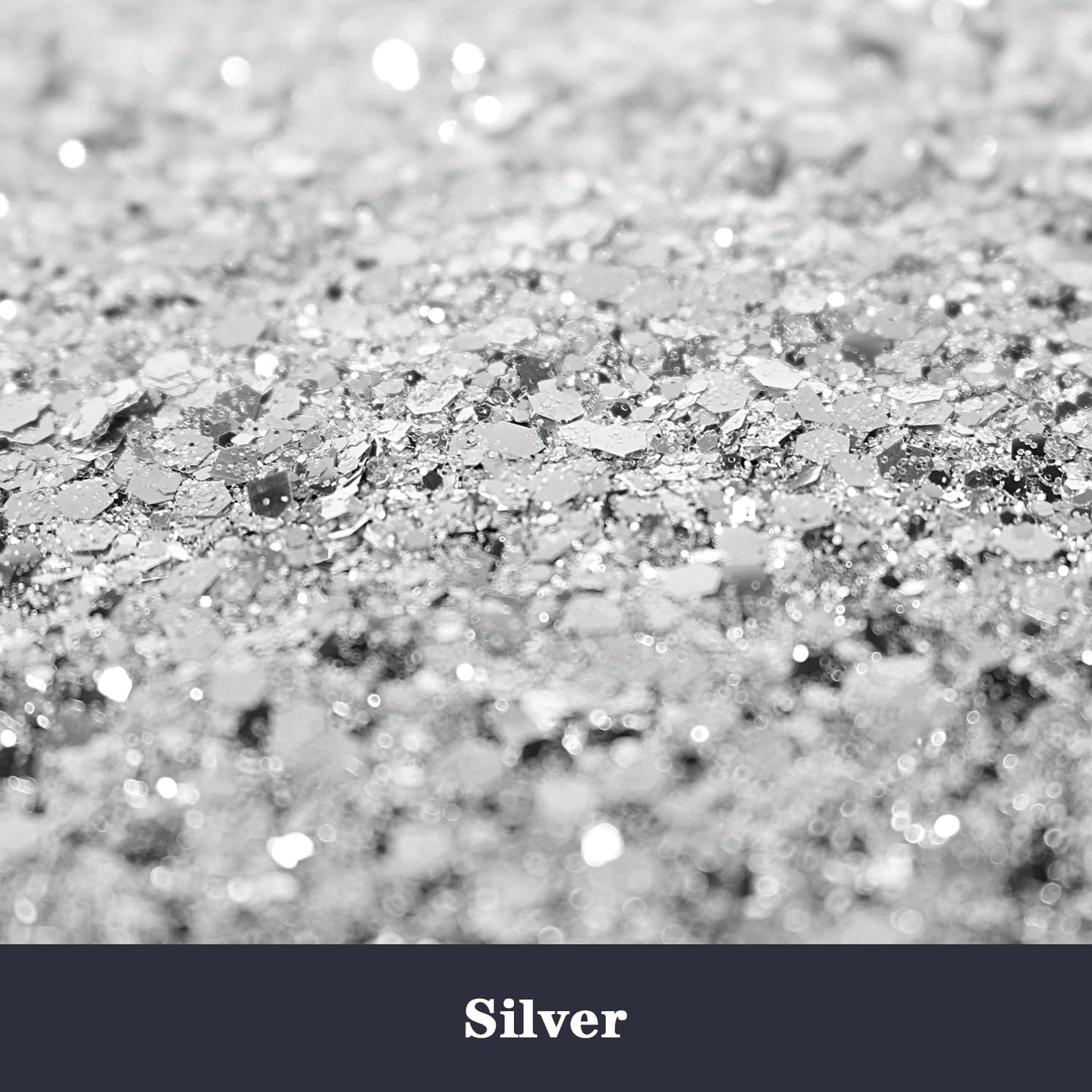 Holographic Chunky Glitter, 190g/6.7oz Chunky and Fine Mixed Craft Glitter, Bulk Laser Sequin Glitter for Face Body Nail Art,Epoxy Resin Tumbler Jewelry Making Glitter (Silver)