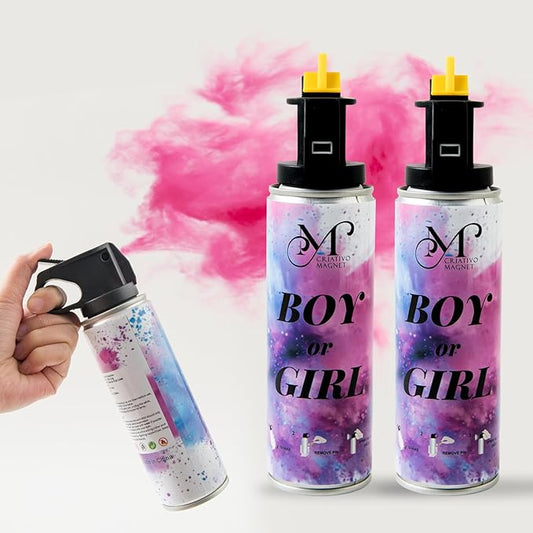 Gender Reveal Fire Extinguisher – Mixed load- 1 Blue plus 1 Pink-100% Biodegradable Baby Reveal Party Decorations, Ideal for Exciting Gender Reveal Ideas (1 Blue+ 1 Pink)