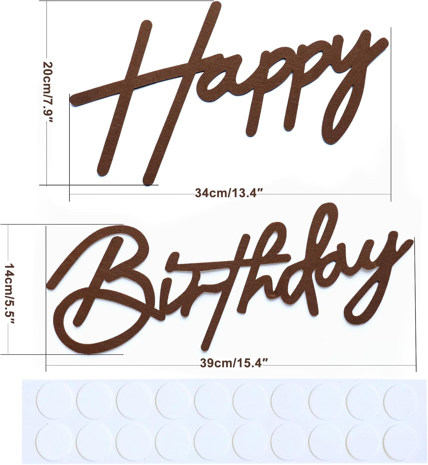 Brown Happy Birthday Sign for Birthday Arch Backdrop - Felt Happy Birthday Letters for Balloon Banner Backdrop Wall Decorations for Birthday Banner for Women, Men, Kids