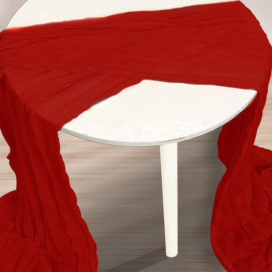 10 Pack Burgundy Cheesecloth Table Runner 35x120 Inch 10Ft Rustic Gauze Cheese Cloth Table Runner Sheer Cheesecloth Table Runners for Wedding Party Bridal Shower Decoration