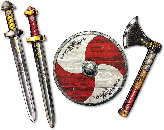 Liontouch - Viking Set - Foam Swords, Shield, & Axe | for Boys Aged 3+ Years | Workshop Master Sven's Authentic Warrior Toys for Pretend Play | Weapon Accessories for Roleplay & Berserker Costumes