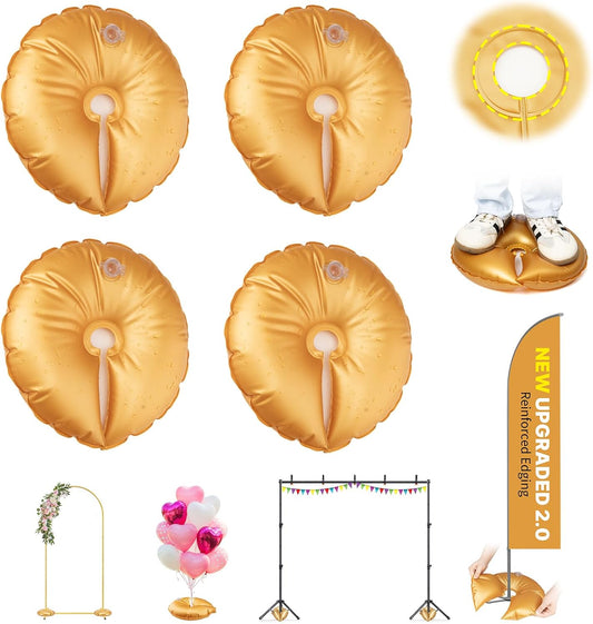 New 2 Pcs Balloon Arch Weights for Backdrop Stand - 50kg Pressure-Rated Weights for Arch Stand, Upgraded Thickened Openable Water Weight Bag for Wedding Birthday Party Decor (Each 10 Lbs)