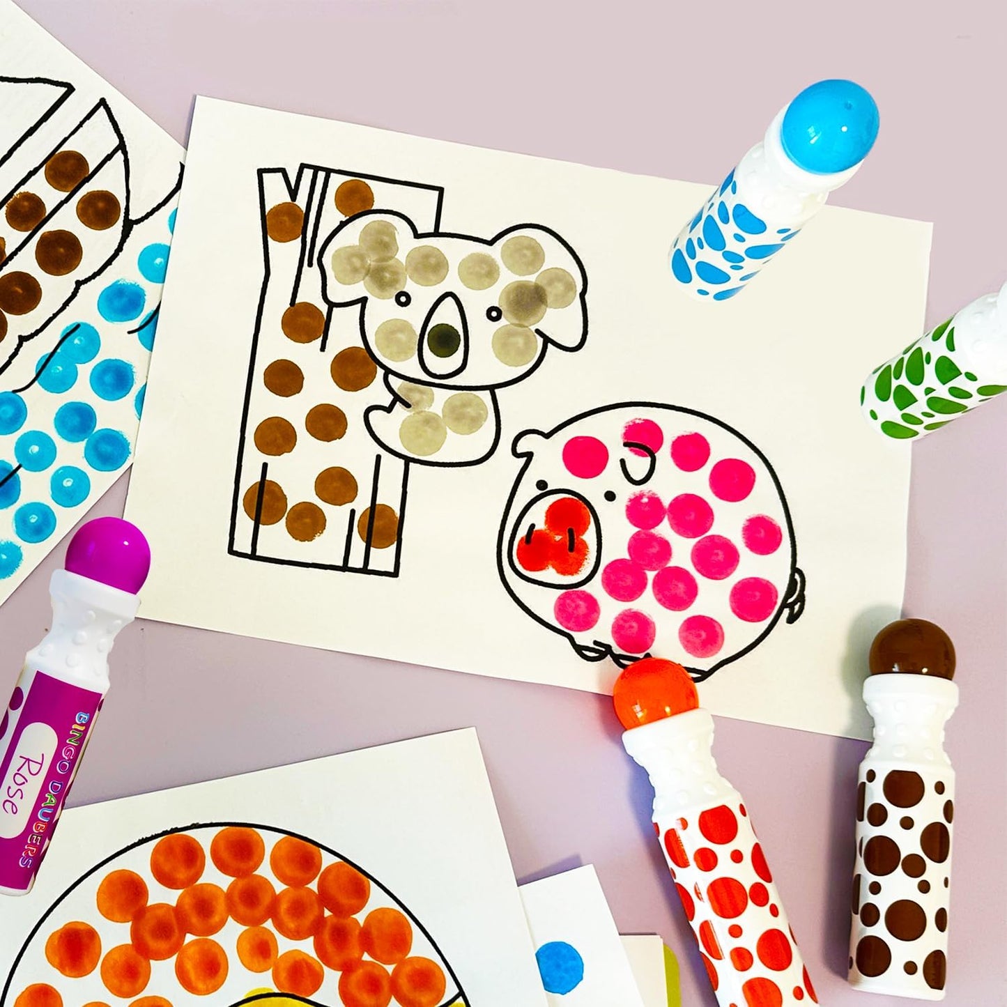 SEETOOOGAMES Bingo Daubers Dot Markers - Mixed Colors Set of 24 Pack - for Toddler Arts and Crafts