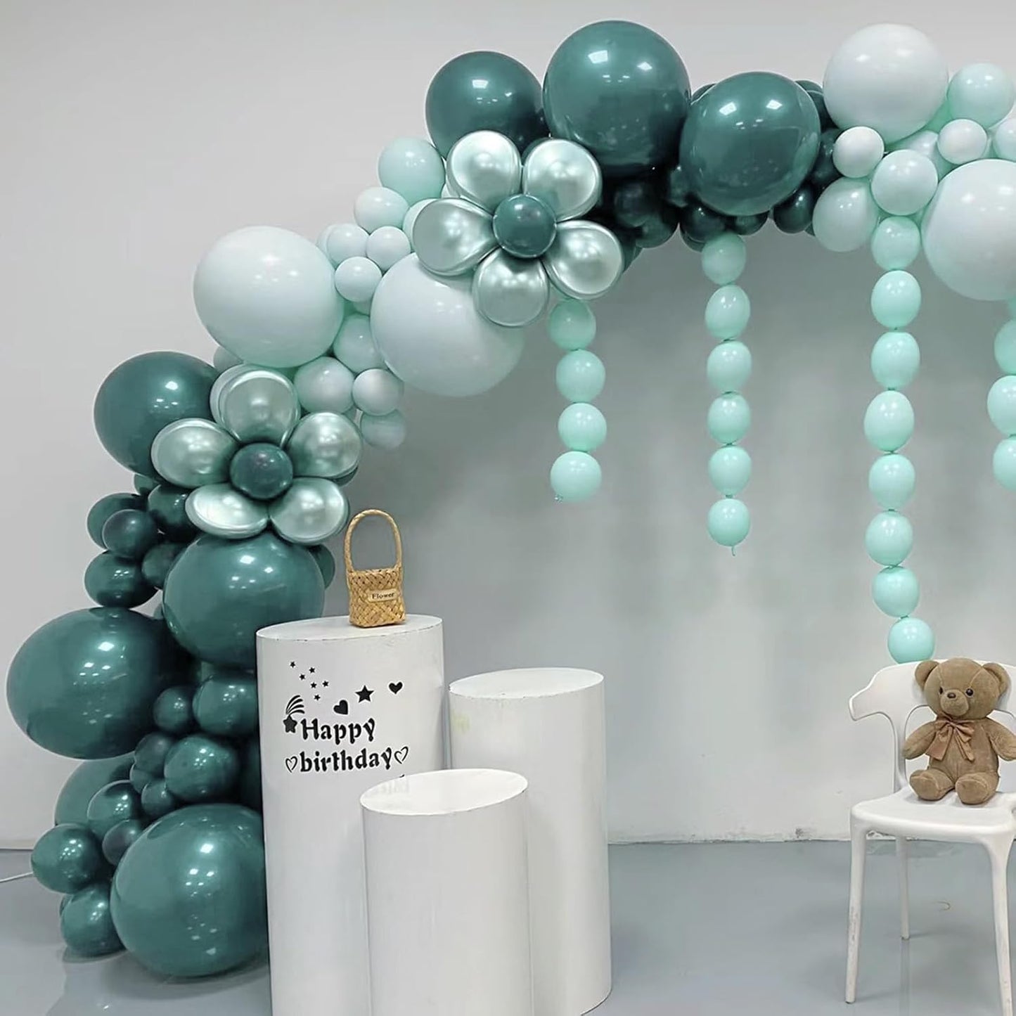 Deep Teal Blue Balloons, Scmdoti Ocean Blue Balloons Different Sizes 18 12 10 5 Inches, Blue Balloon Garland Arch for Spring Party Birthday Baby Shower Bridal Shower Wedding Decorations(LakeBlue)