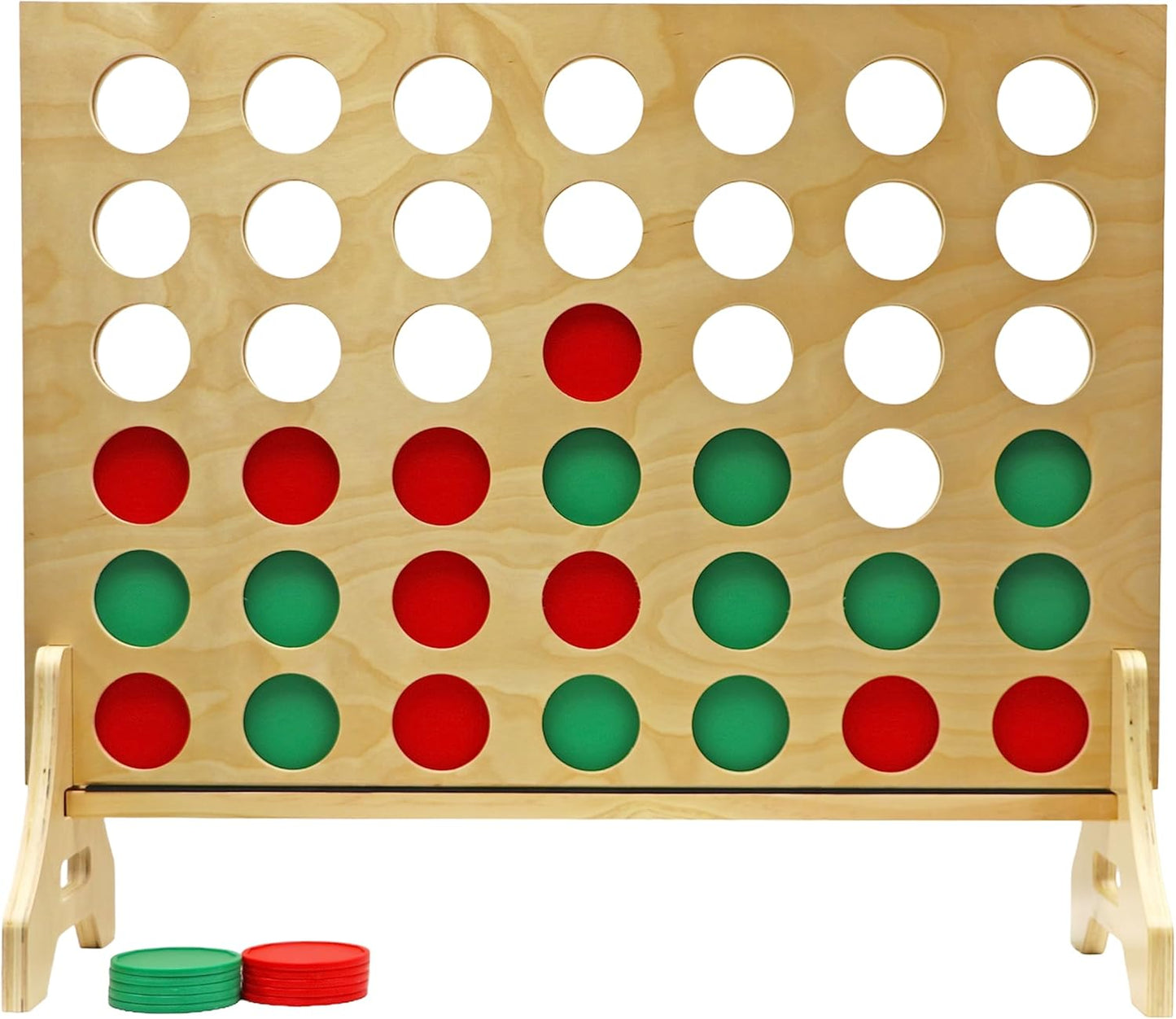 Tailgating Pros Premium Giant Four in a Row with Carrying Case - Jumbo Oversized Outdoor Yard Game - Connect Multiple Pucks in a Row to Win - Many Puck Colors Available!