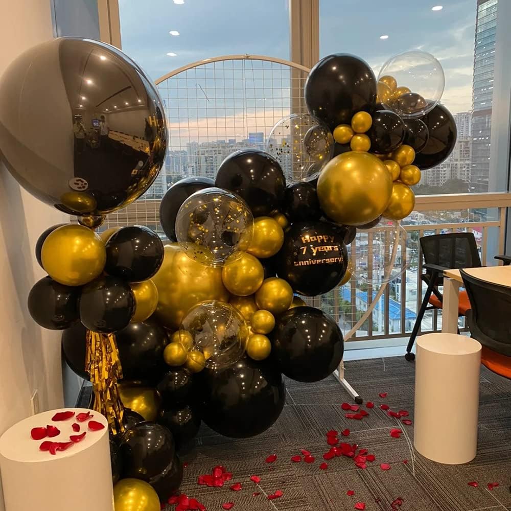 100pcs Metallic Gold Balloons Different Sizes 18 inch +12 inch +10 inch +5 inch Chrome Gold Balloon Gold Latex Balloons for Halloween Christmas Thanksgiving Birthday Party Graduation Baby Shower
