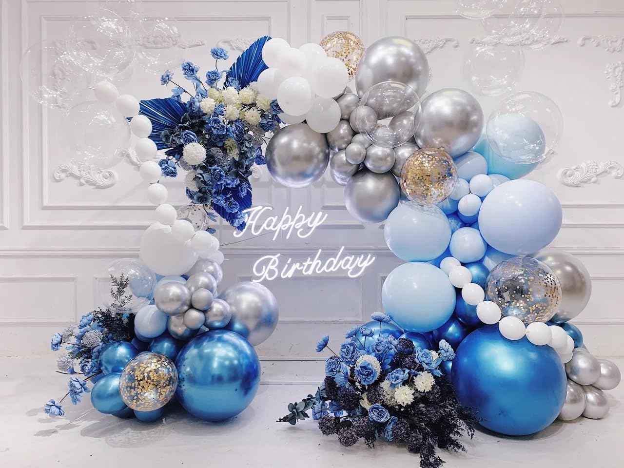10pcs 18 inch Metallic Blue Balloons, Thick Latex Chrome Helium Balloons for Birthday Family Party Wedding Party Baby Shower Decoration Supplies