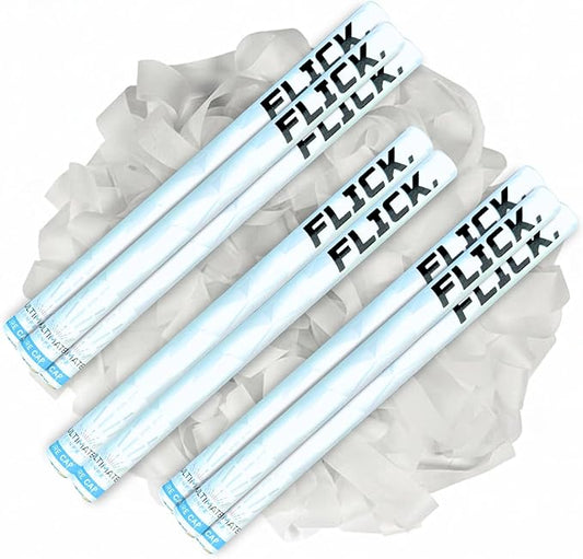 Ultimate Confetti - 8 Pack White Streamers Confetti Wands - Handheld 14" Biodegradable Tissue Paper Streamers Flick Sticks For Wedding, Birthday, Parties & Live Events - 2 Handfuls, 1.5 oz Each Stick