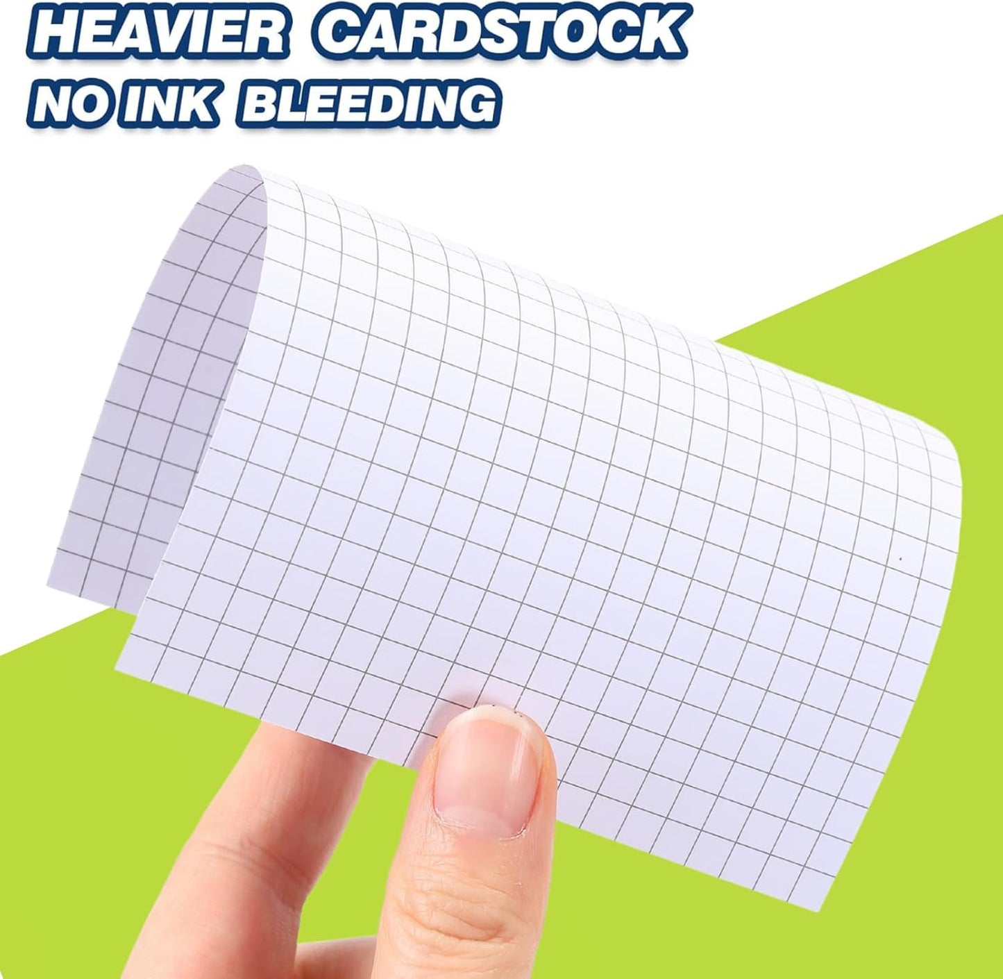 Extra Heavyweight Grid Index Cards 4x6 Inch 92lb Weight Double Sided Graph Ruled Notecards Thick Flash Cards for Note-Taking, Studying, and Organization, Ideal for School, Home and Office - 400 Count