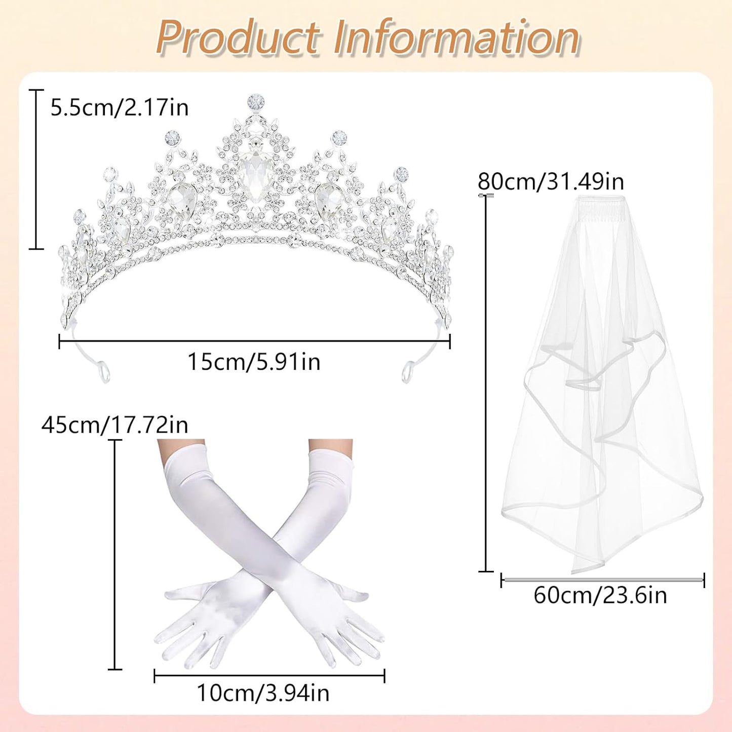 Crystal Tiaras & Crowns for Women, Bride Royal Queen Headband Princess Headpieces for Birthday Cake Crown & Prom Pageant Party