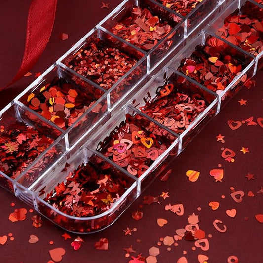 Heart Confetti, 2000pcs Red Heart Valentine's Party Table Decorations Happy Valentines Day Birthday Party Decor Supplies (maple)