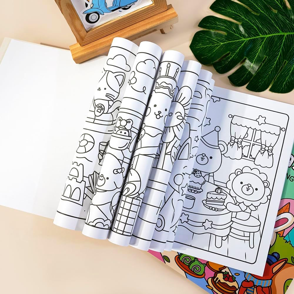 Adorable Coloring Book for Kids Ages 4–8: 40 Unique Single-Sided Pages to Prevent Bleed-Through | Thick Paper for Markers & Crayons | Screen-Free Learning Fun & Family Creative Gift (Sweet Seasons)