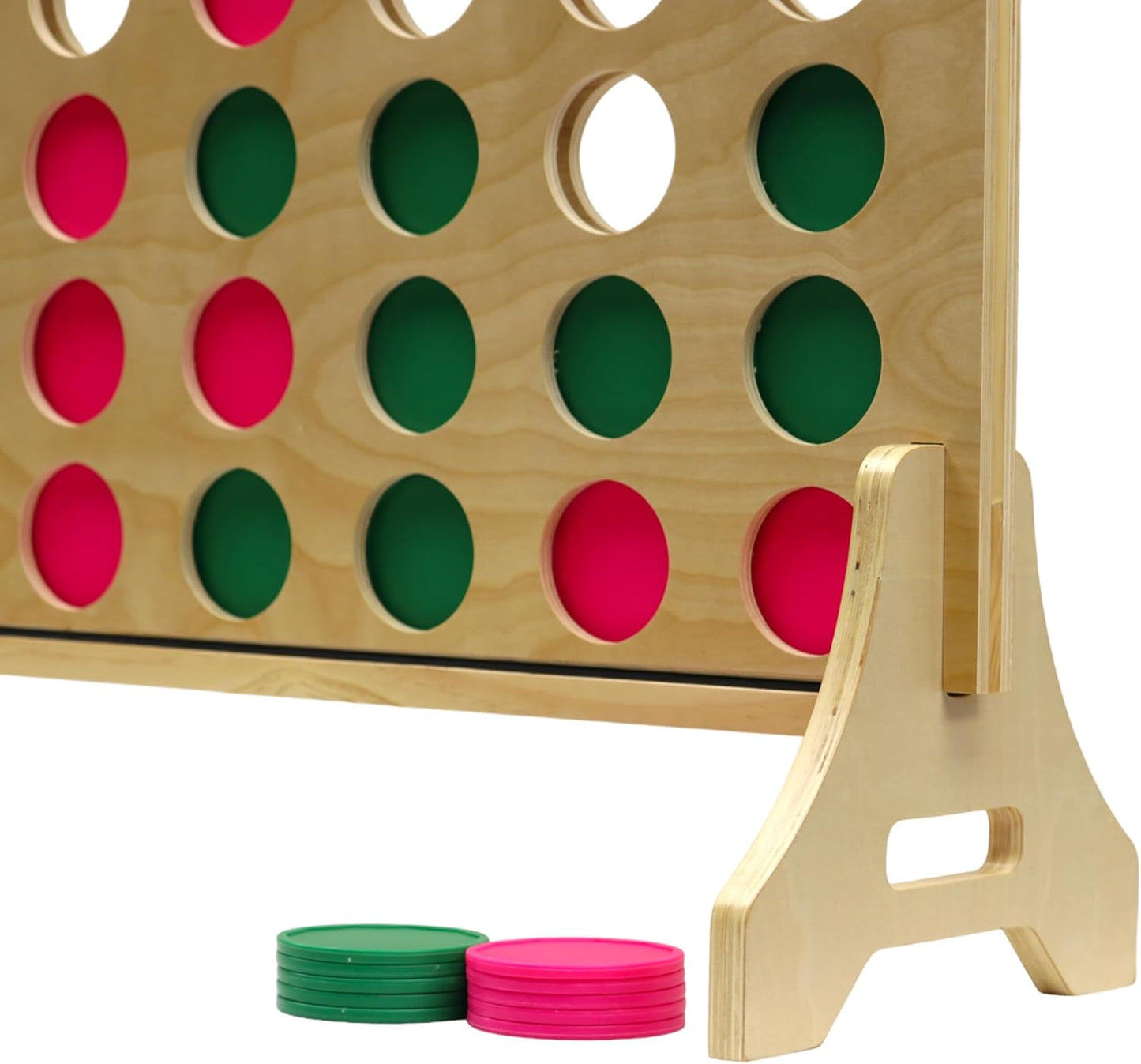 Tailgating Pros Premium Giant Four in a Row with Carrying Case - Jumbo Oversized Outdoor Yard Game - Connect Multiple Pucks in a Row to Win - Many Puck Colors Available!