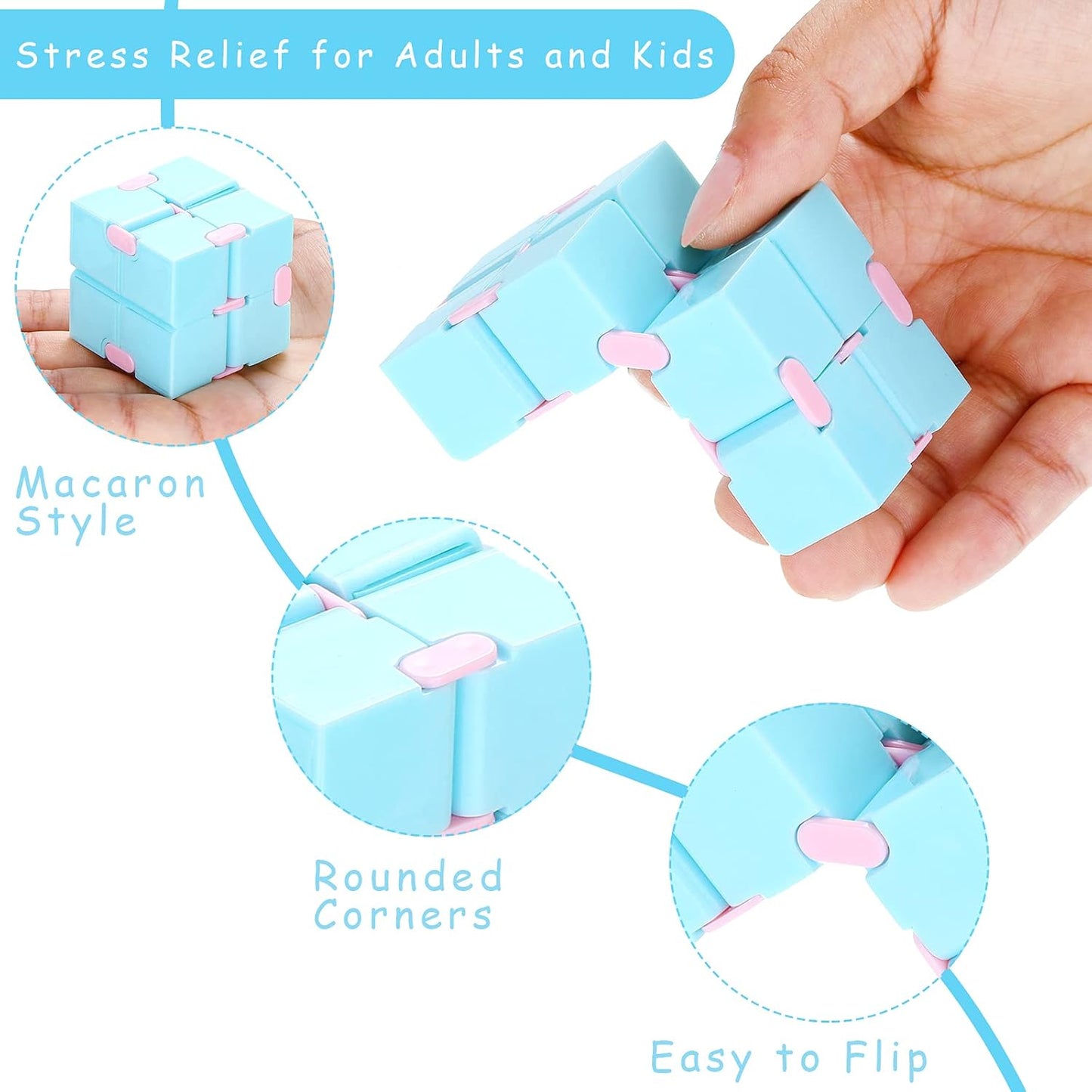 12 Pieces Mini Cube Blocks Desk Toy Magic Sensory Tool Blocks Puzzle Flip Cube for Teens Adults Birthday Favors