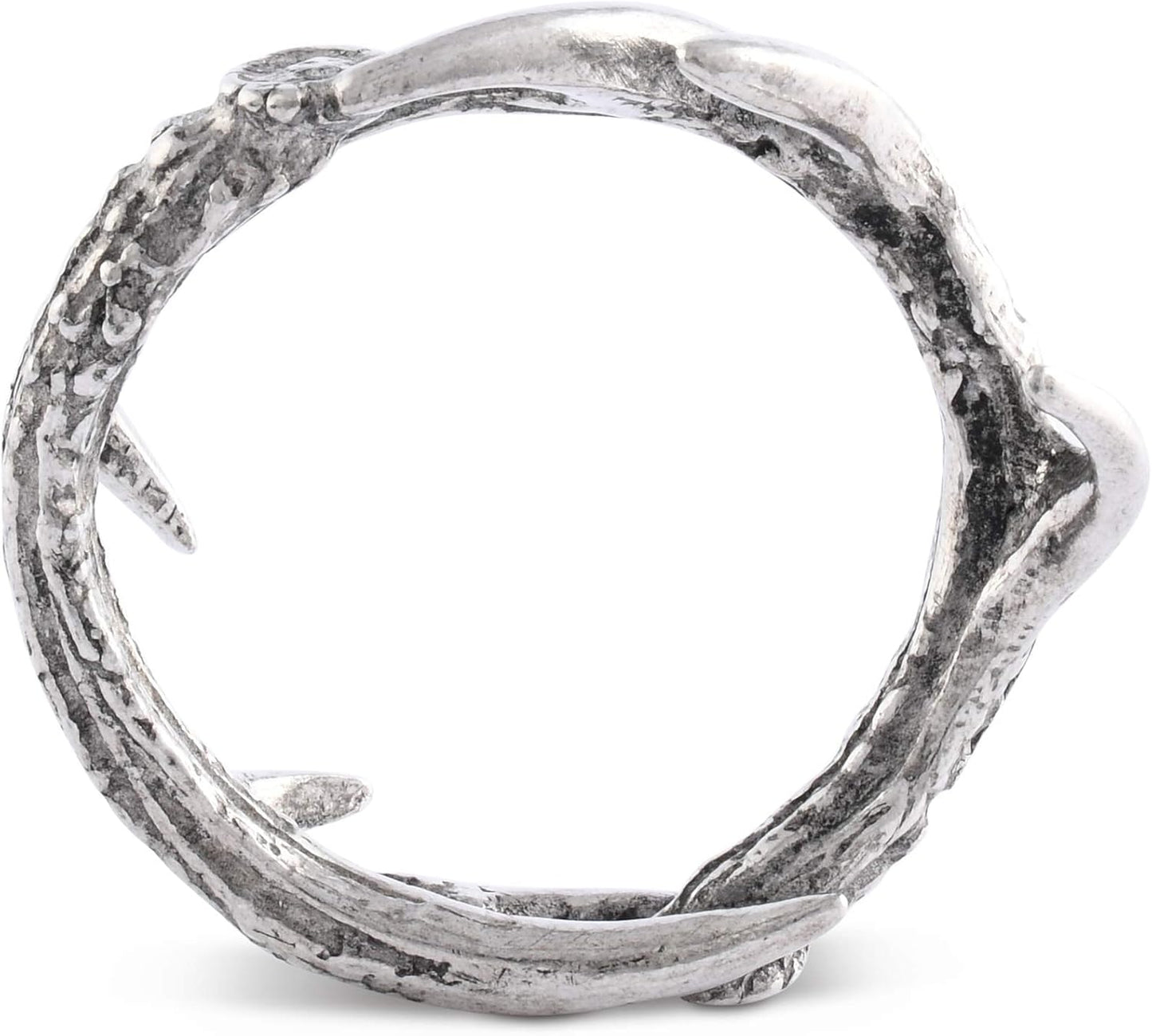 Vagabond House Solid Pewter Cast Metal Antler/Horn/Deer Rustic Napkin Ring Artisan Handcrafted for Refined Cabin Lodge Mountain Table Heirloom Quality (Sold as Single Ring) 1.5 inch Diameter