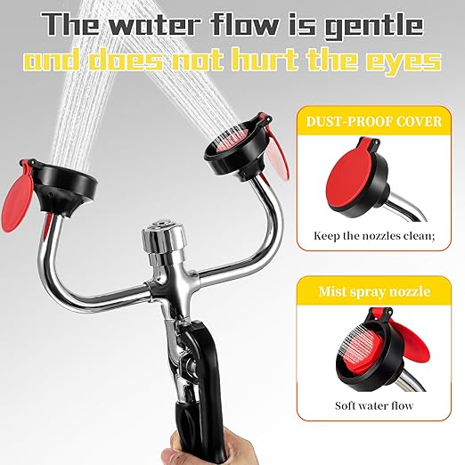 Handheld Eyewash Station Emergency Portable Eye Face Wash Kit Spray Head with 140mm Drench Hose for Labs Industrial Safety First Aid