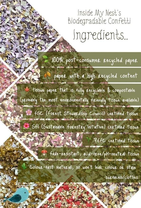White Gold Confetti Mix Biodegradable Party Decor (75g/2oz