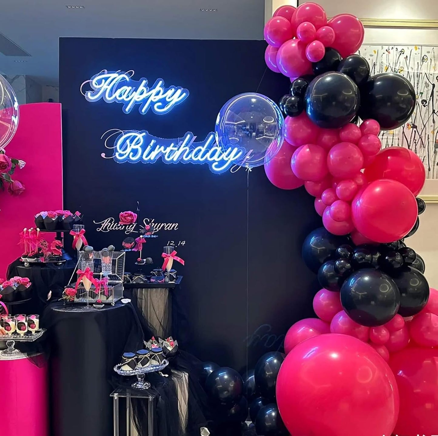 KALOR 10 Inch Hot Pink Balloons, 100 Pcs Latex Helium Balloons for Kid's Birthday Party Baby Shower Wedding Graduation Graduation Party Decorations