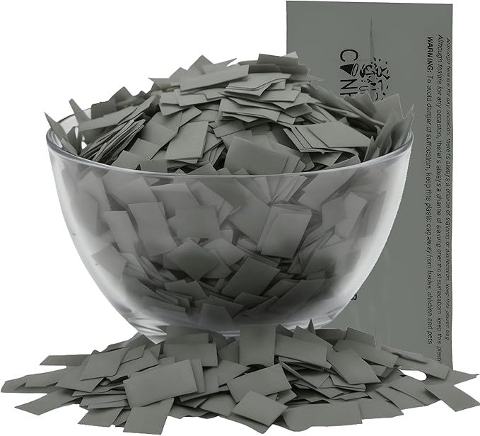 Ultimate Confetti - Gray Biodegradable Confetti - Rectangular Flame-Resistant and Slow-Falling Tissue Paper Confetti for Cannon and Launcher use – Best for Celebrations - 1 lb, 16 oz