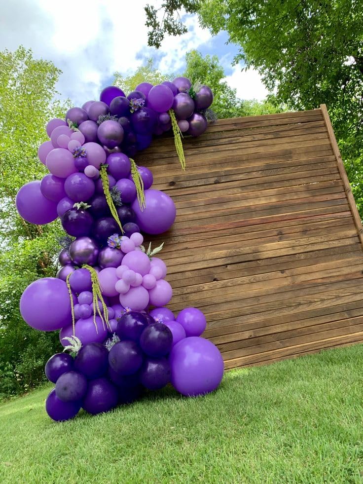 Purple Balloons Dark Purple Ballons, 50pcs 12 Inch Metallic Pastel Purple Balloon Purple Confetti Latex Balloons for Birthday Wedding Party Decorations
