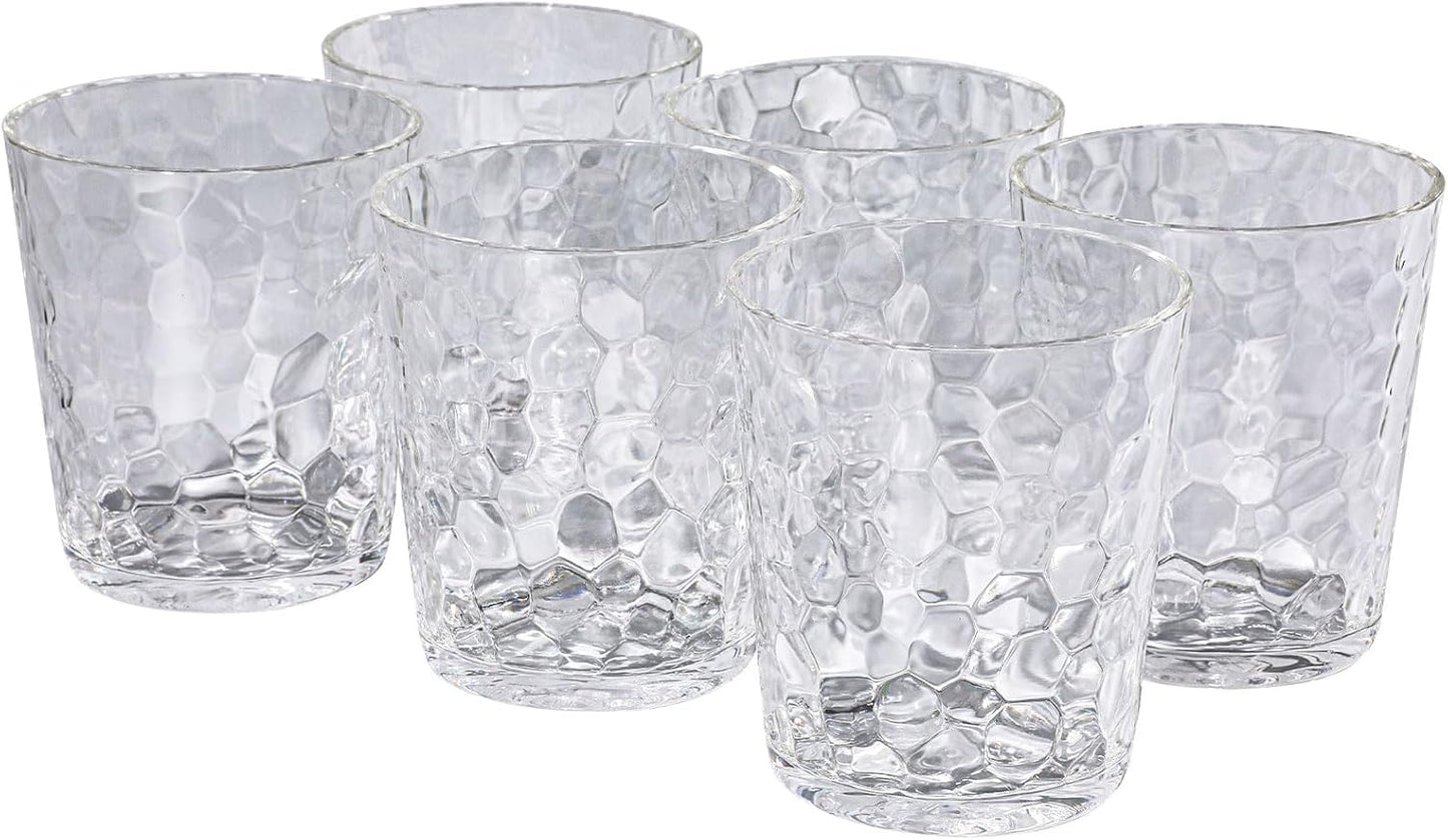 BPA-Free Plastic Tumblers 6 Pack (6x16oz) | Reusable Dishwasher Safe | Stackable Shatterproof Cups | Plastic Drinkware & Drinking Tumblers for Restaurant, Home, Party