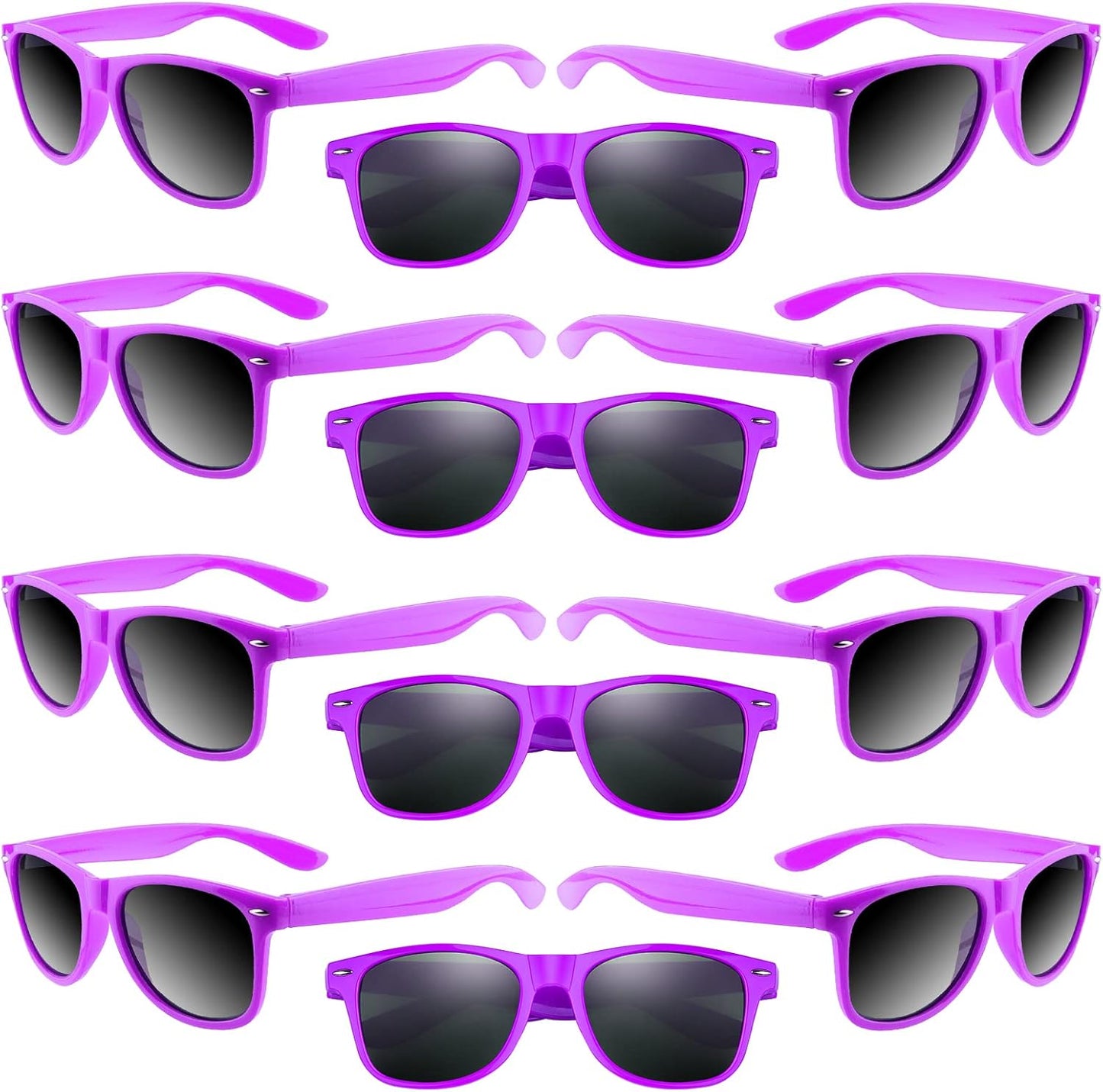 ASTARON 12 Pack Party Sunglasses Bulk Neon Party Favors for Beach Wedding Party Pool Party Supplies