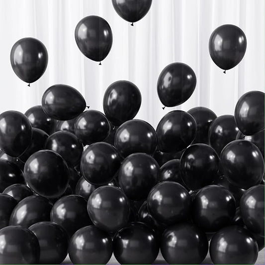 RUBFAC 120pcs Balloons for Birthday Baby Shower Graduation Anniversary Wedding Party Supplies Garland Arch Decoration,5 Inches,Black