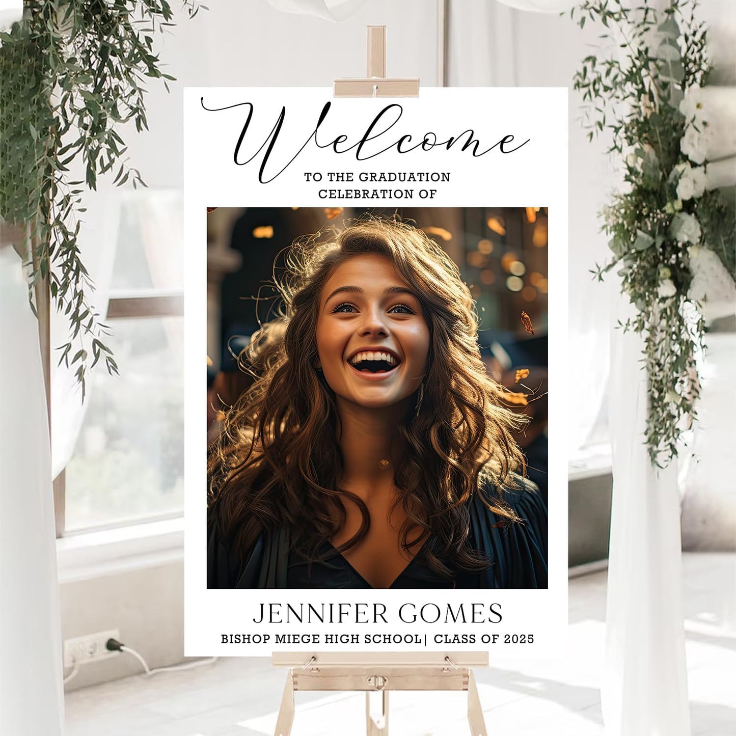 Minimalist Graduation Welcome Sign, Graduation Welcome Sign With Photo 2025, Graduation Party Welcome, Grad Sign, Grad Party Sign, class of 2025 decorations, Graduate Decorations