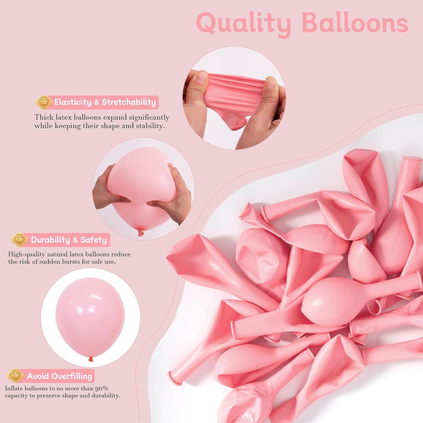 Pink Balloons 60 Pcs Light Pink Balloons 12 Inch Baby Pastel Pink Balloon for Arch Garland Birthday Party Baby Shower Gender Reveal Bridal Shower Wedding