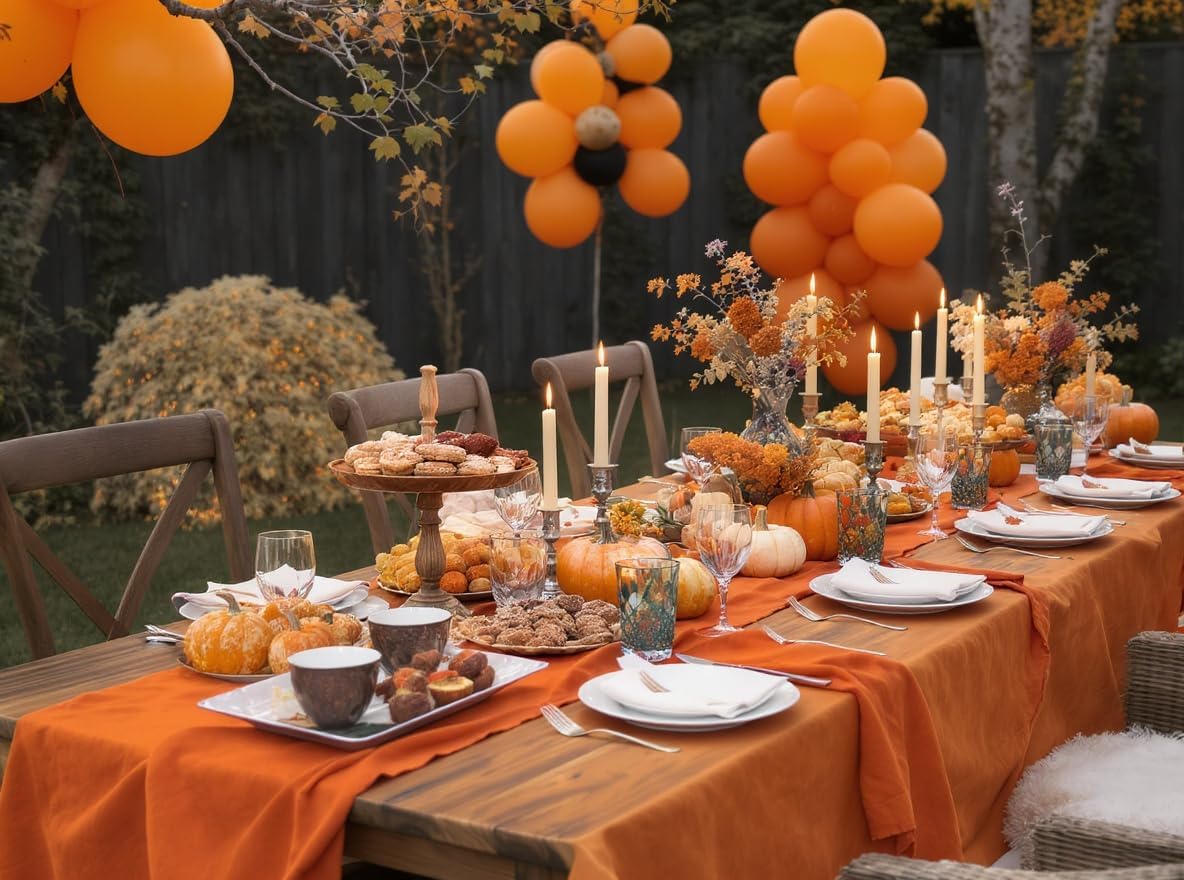 50 Pack 12 Inch Pumpkin Orange Latex Balloons for Halloween Party Decorations, Thick Premium Balloons for Fall Harvest, Birthday, Trunk‑or‑Treat, Arch & Garland, Air or Helium