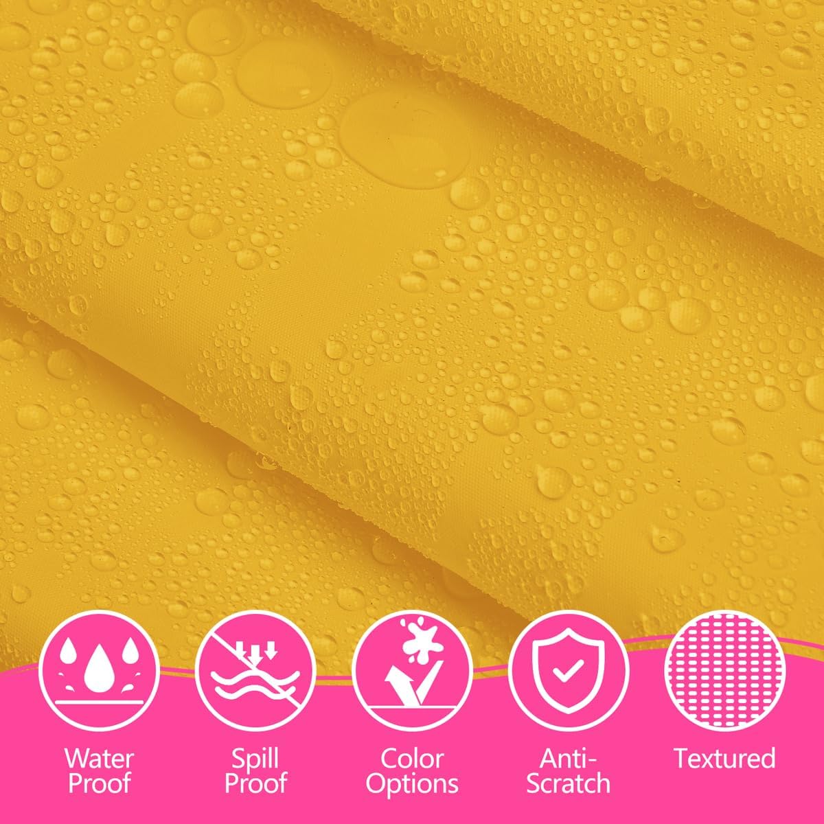 Disposable Plastic Tablecloth Yellow 54x108 Inch, 5-Pack Waterproof Rectangular Table Cover for Parties, Picnics, Dining Protection