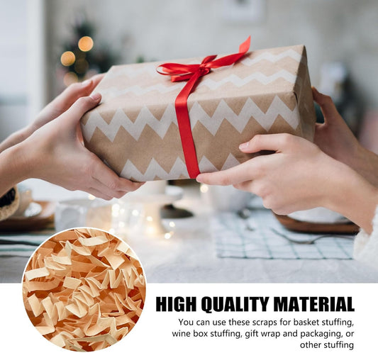 ZEBMOON 1 LB Champagne Crinkle Cut Paper Shred Filler Great for Gift Wrapping, Basket Filling, Birthday, Wedding, Halloween, Thanksgiving, Christmas Day, New Year Party Decorations Filling Supplies