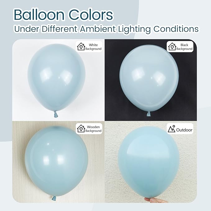 Dusty Blue Balloons 12 inch, Slate Blue Balloons 50pcs for Bridal Shower Gender Reveal Baby Shower Birthday Party Decorations