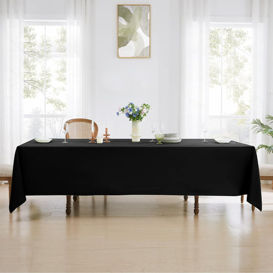 Rectangle Tablecloths 60x120 Inch 1 Pack Black Tablecloth Washable Decorative Linen Polyester Table Cloths for Dining Table Banquets Buffet Parties and Wedding
