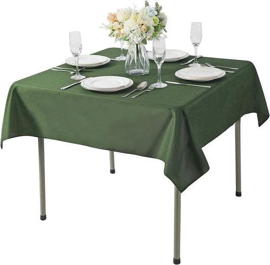 Cupuamon Square Tablecloth 52x52 inch Washable Polyester Fabric Table Cloth for Wedding Party Dining Banquet Decoration（52x52,Willow）