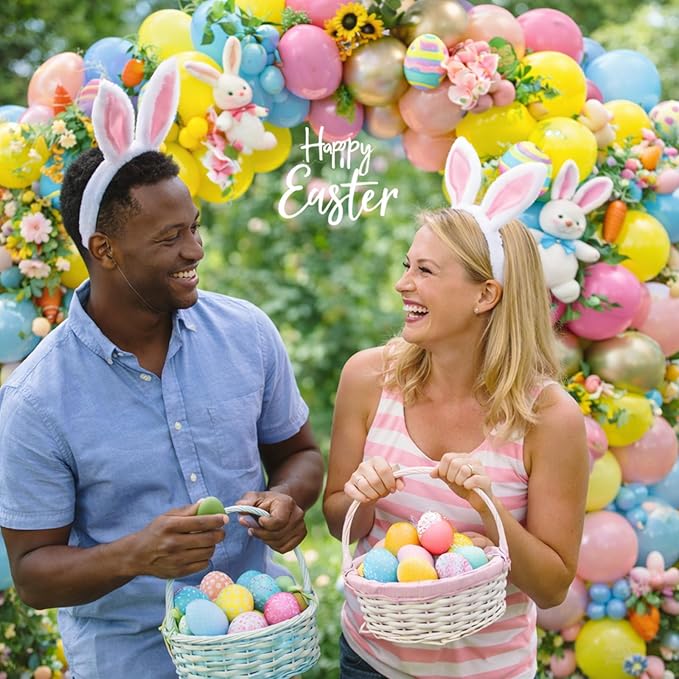 160pcs Easter Balloon Garland Arch Kit, Pastel Spring Balloon Arch with AccessoriesIY Balloon Arch for Easter Party, Egg Hunt, Baby Shower & Spring Decorations