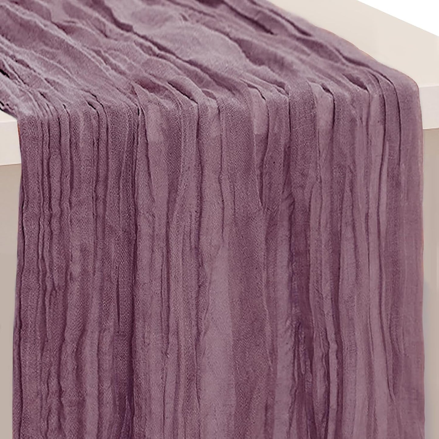 1 Pack Dusty Purple Cheesecloth Table Runner 35x120 Inch 10Ft Rustic Gauze Cheese Cloth Table Runner Sheer Cheesecloth Table Runners for Wedding Party Bridal Shower Decoration