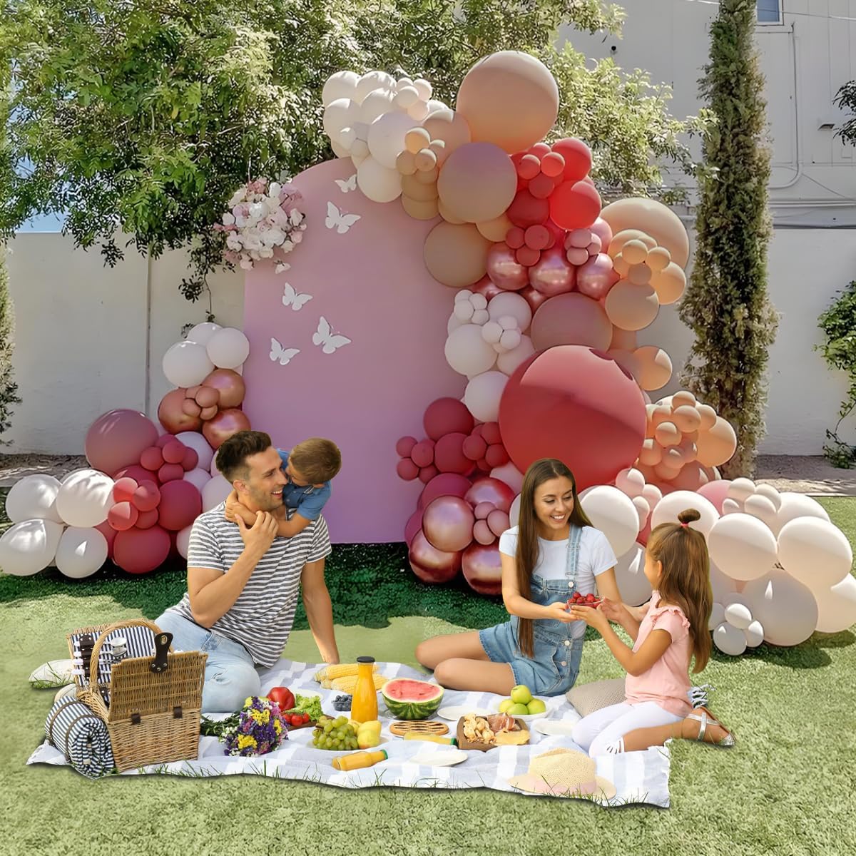 Red Brown White Gold Balloon Arch Kit, 166Pcs Boho Ruby Red Balloons Garland for Valentine's Day Wedding Bachelorette Birthday Mother's Day Graduation Party Decoration