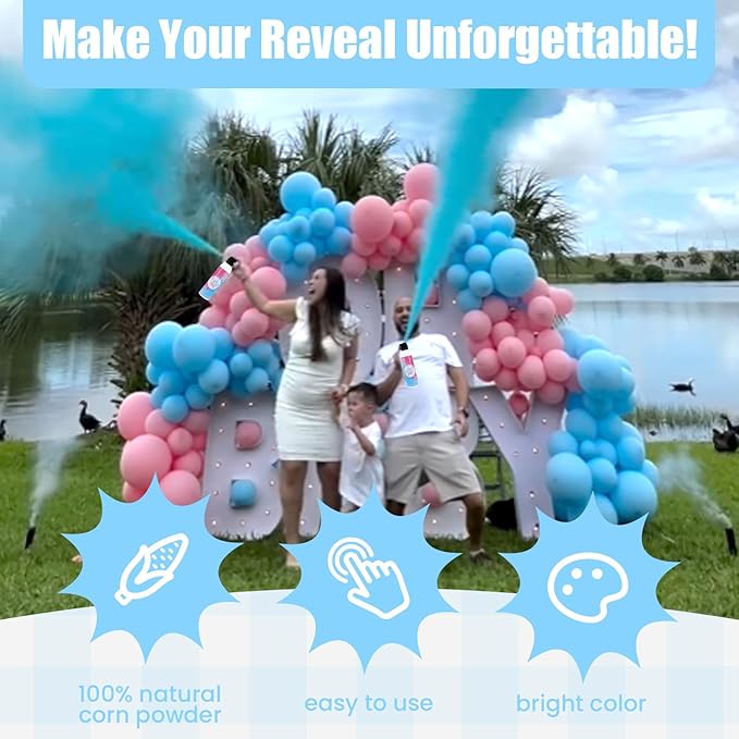 Gender Reveal Fire Extinguisher Large Blue Smoke for Gender Reveal Party Decorations 2Pack Gender Reveal Extinguisher Color with Biodegradable Powder for Baby Gender Reveal Ideas