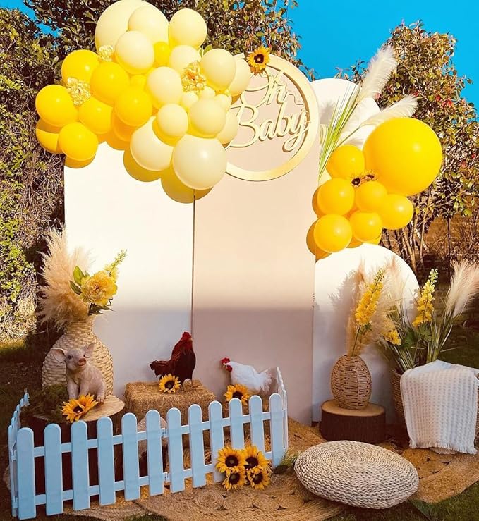 Yellow Gold Confetti Party Balloons, 50pcs12 inch Mustard Light Yellow Gold Latex Balloons for Birthday Wedding Bride Sunflower Theme Party Decoration