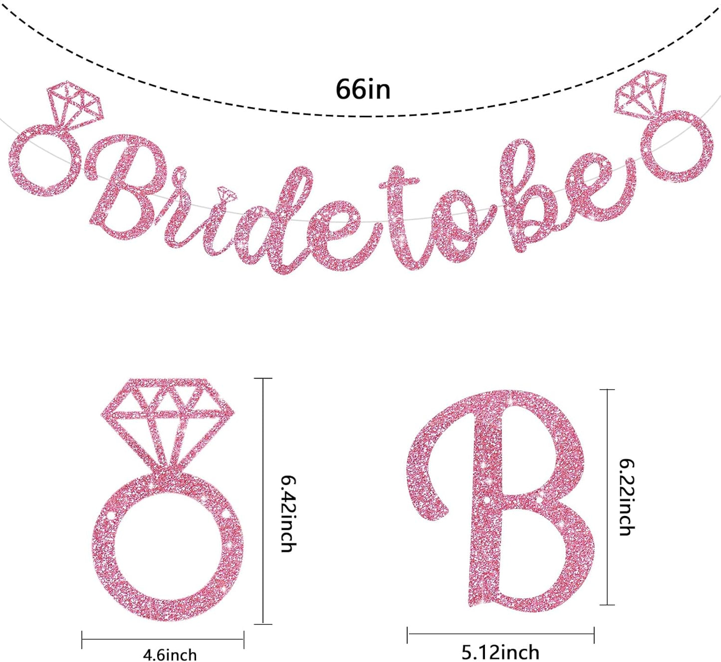 Glitter Pink Bride to Be Banner,Pre-Strung Bridal Shower Sign Garland,Bachelorette Party Decoration Wedding Shower Party Supplies(No DIY)