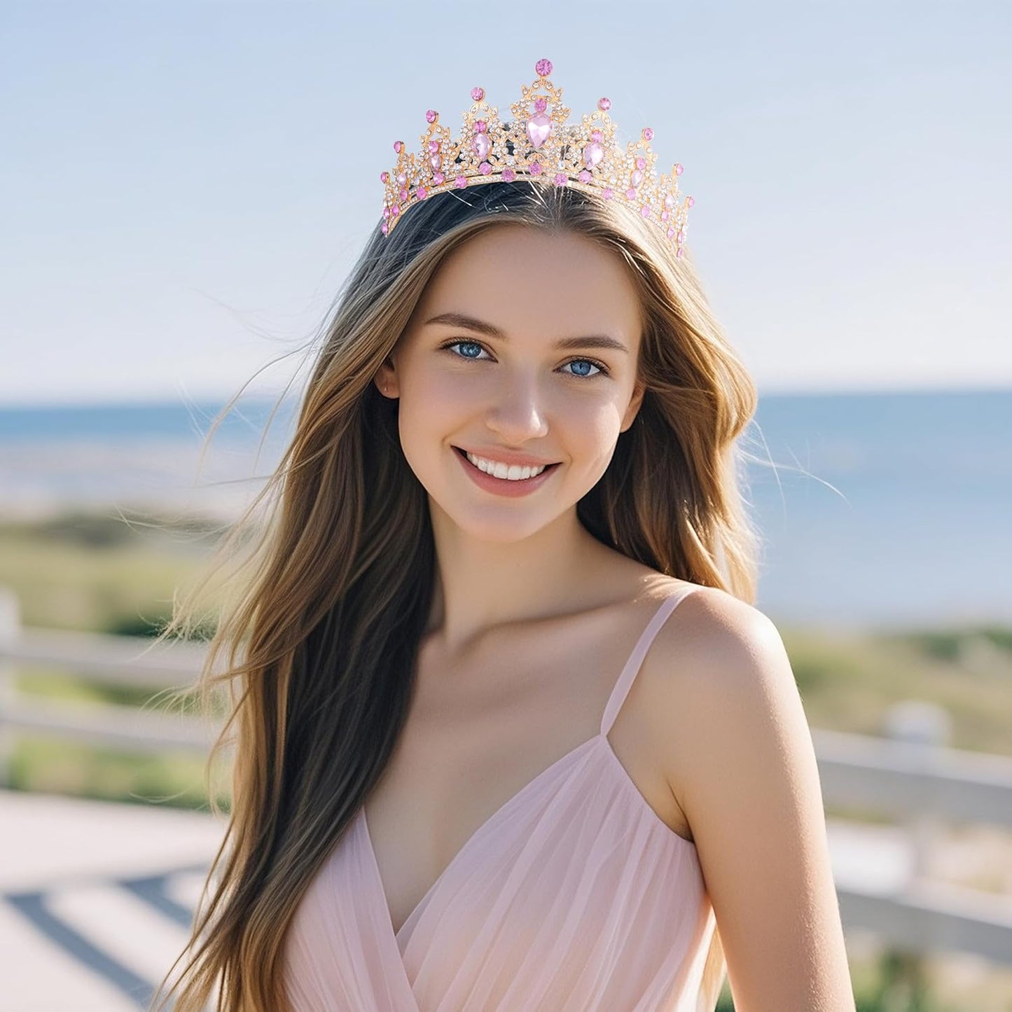 Crystal Tiaras and Crowns for Women - Wedding and Birthday Party Princess Crown Hair Accessories For Wedding, Prom, Pageant Celebration Party A3