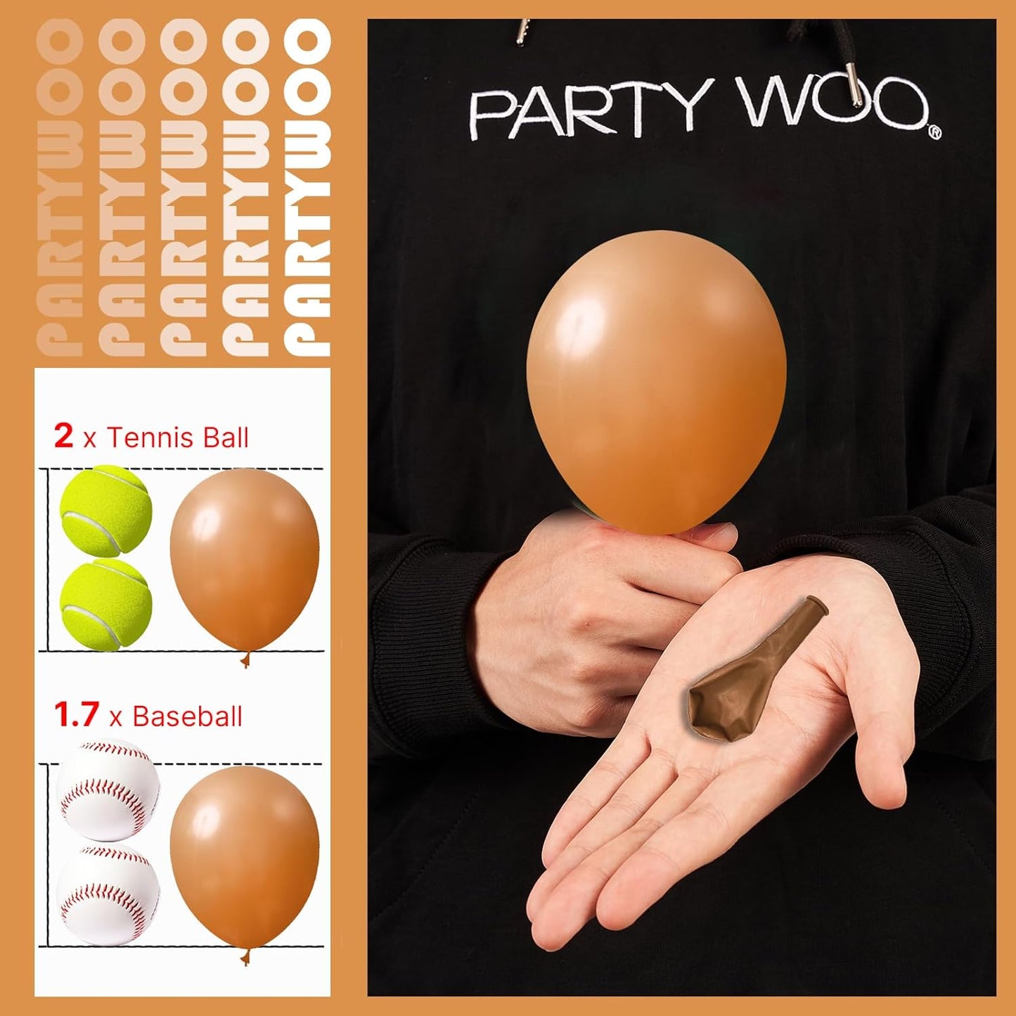PartyWoo Tan Balloons 100pcs 5 Inch Boho Neutral Light Brown Coffee Fall Latex Helium Balloons for Graduation Birthday Safari Boy Baby Shower Jungle Cowgirl Woodland Party Decorations Brown-F10