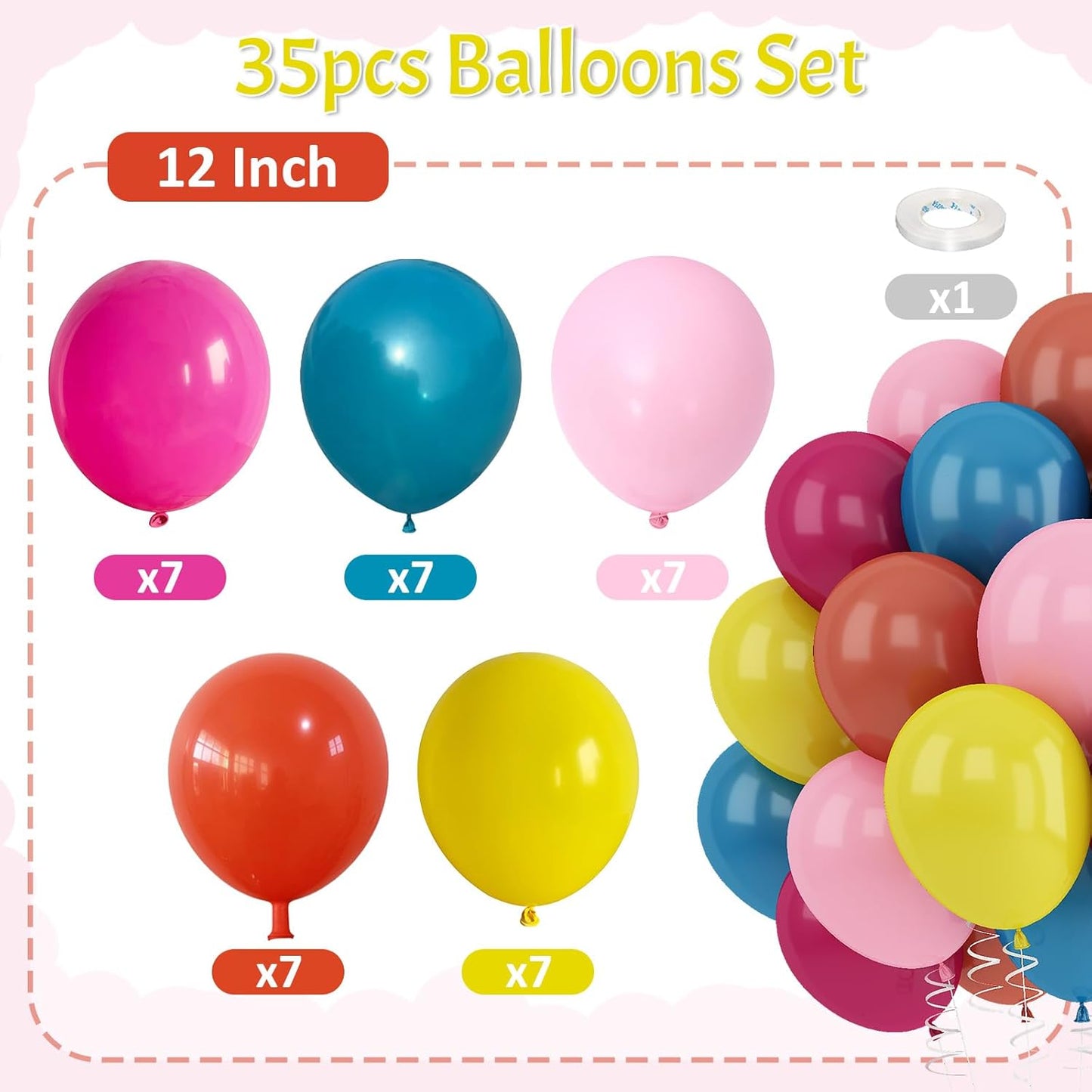 Hot Pink Blue Yellow Orange Balloons Tropical Balloon Hawaiian Party Decorations 12inch for Kids Summer Flamingo Theme Pool Birthday Peacock Blue Pink Yellow Orange Latex Helium Balloon for Arch
