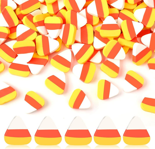 80pcs Mini Halloween Candy Corn for Crafts, Fake Candy Ornaments Fall Autumn Thanksgiving Table Scatters Candy Vase Filler for Decorations Party Favors Supplies